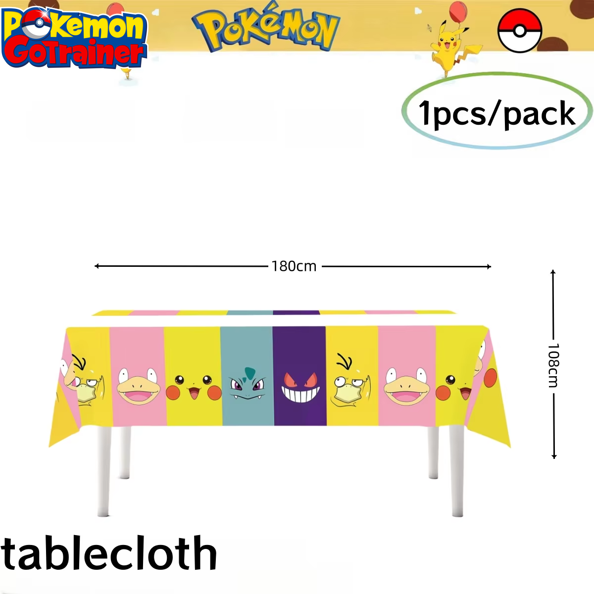 Pokemon Birthday Party Decoration Pikachu Tablecloth Cup Plate Napkin Gift Bag Baby Shower Kids Favors Gifts for Party Supplies